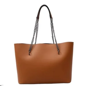 Stylish Custom Designed Black PU Tote Bag for Women Popular Fashion Accessory for Daily Life