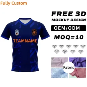 Sublimation Soccer Shirt Breathable Football Jersey V Neck Maillot De Foot Custom Soccer Jersey