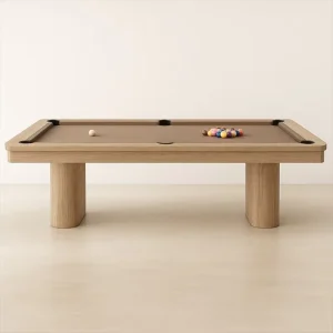 Super Quality Solid Wood 8FT Modern Luxury Pool Dining Table with Leather Pockets and Drawer for Home Use