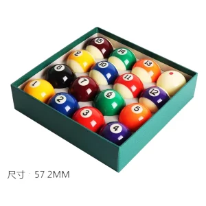 Superior Quality 57.2 mm Resin Customized Pool Table Balls Complete Set for Billiard Pool