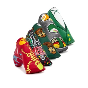 Synthetic Premium Leather Golf Headcovers Embroidered Printing Logo Magnetic Closure Golf Blade Putter Cover