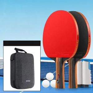 T09 Table Tennis Racket Set with Hard Shell Case Professional Ping Pong Paddle Bundle for Beginners and Training