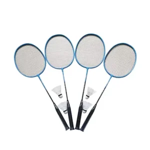 TJ MARK BADMINTON SET GAME for 4 PLAYERS High Quality Racket Kids Adult Both Use for Al Skill Levels Light Soft
