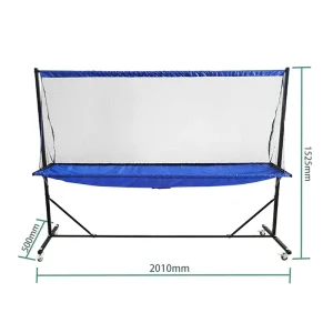 Table Tennis Ball Net System Portable Recycling Catch Net Mobile Table Tennis Balls Collection Stand with Wheels