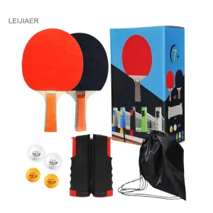 Table Tennis Net Set Customized Long Handle Ping Pong Bat Set Professional Table Tennis Rackets
