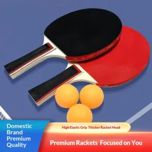 Table Tennis Racket Set Double bat Three ball Long Handle Poplar Genuine Horizontal High Elastic Positive Reverse Portable