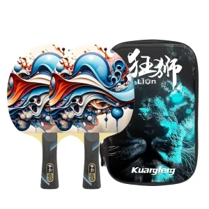Table Tennis Set with EVA Case Carbon Fiber Bottom Training Game Rubber Table Tennis Rackets