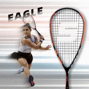 Teardrop Frame Squash Racket Full Carbon 185g 12×17 String Pattern for Indoor Sports Training Club Competition