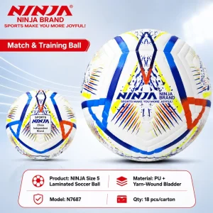 Thermal Bonded PU Soccer Ball Size 5 Match Football Supplier for Clubs Training Competition and Team Games Supply