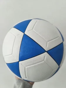 Thermally Bonded Seamless Soccer Ball Blue White PU Training Football OEM Factory Custom Logo Stable Flight Waterproof Durable