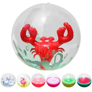 Thick PVC Inflatable Beach Ball Animal Fruit Pattern Children Outdoor Toy 7-14Y With Separate OPP Package