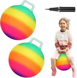 Thickened Multi-color Children’s Training PVC Bouncing Ball Explosion-proof Handle Ball Angle-type Jumping Ball