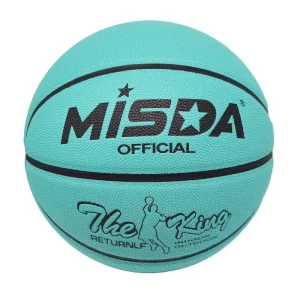 Tiffany Blue PU Custom Logo Print High Quality Leather Natural Rubber Size 4 5 6 7 Basketball For Indoor Outdoor Training
