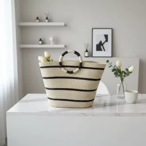 Tote Bag Women Woven Bag Summer Bags Crochet Handbag Portable Elegant Shoulder Bag Beach Daily Lifestyle Accessory