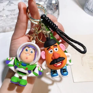 Toy Story Alien Buzz Pink Bear Bag Charm Figure Silicone Gel Toy Figurine Keychains Bag Charms Claw Machine Dolls