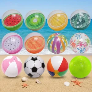Toys for Children Kids Inflatable Beach Ball with Plastic Racket Set Cartoon Pattern Outdoor Play Toys for Children