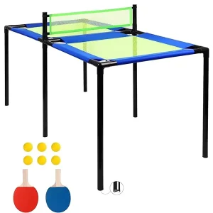 Trampoline Ping Pong Table Portable Ping Pong Table for Kids and Adults Foldable Tennis Game Table for Indoor or Outdoor Use
