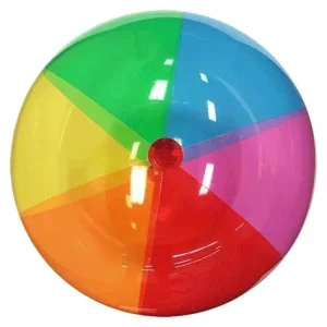 Translucent Rainbow Beach Balls 48 Inch Big Jumbo Stripe Round Beach Ball for Outdoor Activities