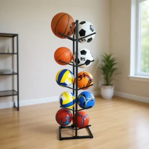 Tree Shaped Metal Ball Storage Rack for Basketball Soccer Volleyball Space Saving Organizer