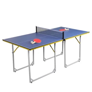 Two Piece Folding Table Tennis Table Mid-size Indoor Foldable Ping Pong Table Standard Size Ping Pong Table TT-1890 Blue