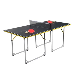 Two Piece Folding Table Tennis Table Portable Ping Pong Table Standard Size Ping Pong Table TT 1890 Black