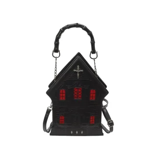 Unique Gothic Fashion Waterproof Handbags House Shape PU Leather Shoulder Bag Zipper Closure Women’s Crossbody Bag Customizable