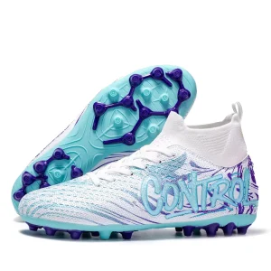 Unisex Long Stud Football Shoes FG Soccer Cleats Comfortable Big Size 34-45 Lightweight Outdoor Soccer Shoes