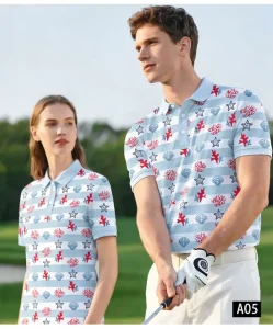Unisex Polo Shirt Custom High Quality Golf Clothes Gym Apparel Ocean Series Pattern Comfortable Neck Golf Outfit