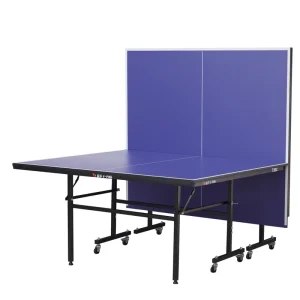 Upgraded Foldable Ping Pong Table Eco Friendly Indoor Top Rolling Wheels