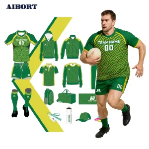 V Neck Sublimation Jersey Shorts Jacket Polo Hoodie Pants Bag Cap Socks Free Sample 10pcs MOQ Rugby Uniforms OEM Factory