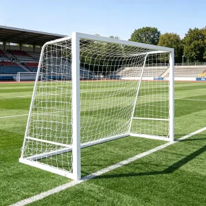 Vance Sports Heavy Duty Football Goal with Small Goals Durable White Frame Soccer Goal Net Ideal and Professional Training