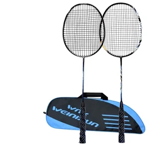Venison Carbon Fiber Aluminum Alloy Frame Ultra-Light Moderate Hardness Training Badminton Racket Set for Adults Durable