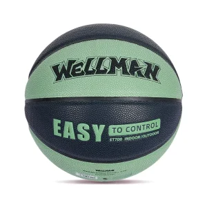 WELLMAN Customized LOGO Durable Adult No.7 Training Basketball Dark Green Splicing Style 1.6 Hygroscopic PU Material