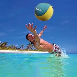 Water Skip Ball TPR Soft Water Polo Fabric Water Bouncing Ball Beach Pool Skipping Ball Summer Outdoor Toy for Kids Adults
