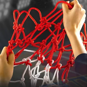 White 12 Hole Nylon Basketball Net Outdoor Court Equipment in Bulk