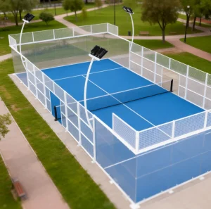 White Padel Court 12mm Glass for Padel Court Hot Galvanized Steel Paddle Tennis Court Terrains De Padel