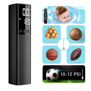 Wireless Electric Ball Pump with Tire Pressure Monitor Portable Air Pump for Football and Sports Balls
