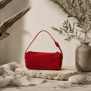 Women Drawstring Mini Bucket Crossbody Bag Light Pink Ruffle Flap Spring Daily Custom Embossed Logo