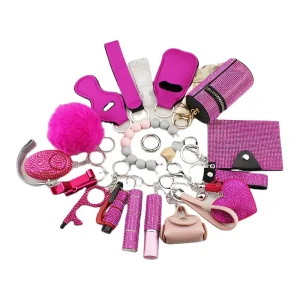 Women Self Defense Keychain Accessories Bulk Self-defense Gadgets Tool Safety Alarm Set Supplies Self Defense Keychain