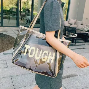Women’s PVC Waterproof Tote Bags Custom Pattern Large All Seasons Multi-Purpose Use Beach Daily Use