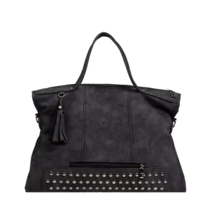 Women’s Stylish Single Shoulder Tote Crossbody Bag with Zip Closure and Rivet Details Trendy and Versatile Fashion Accessory