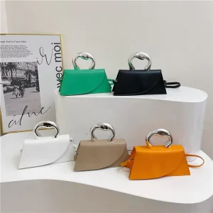 Women’s Western Style Small Square Crossbody Bag Pure Color Satchel Polyester PU