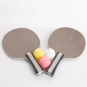 Wood Table Tennis Rackets Ping Pong Set with Pimples in Poplar Wood Red Black Light Tip Heavy Handle for Enthusiasts