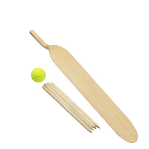 Wooden Cricket Bat with Tennis Cricket Ball for 8 12 Age