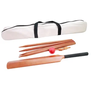 Wooden Cricket Gift Set Young American Includes Wooden Cricket Bat Tennis Ball Stumps and Bag Size