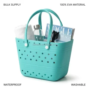 XL EVA Beach Bag Waterproof Washable Rubber Tote Bag Anti Tip Large Capacity for Family Boat Pool Travel Summer