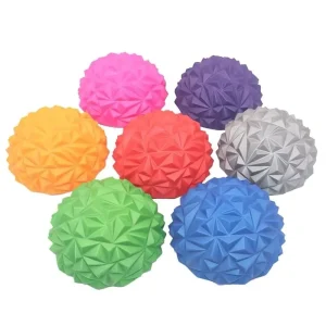 Yellow PVC Half Pineapple Ball 16.5×8.5cm Sensory Training Yoga Fitness