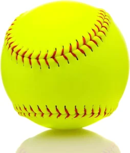 Yellow Sports Practice Softballs 12 Inch Official Size and Weight Softball Unmarked and Leather Covered Training