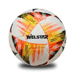 Yellow White Soccer Ball PVC Foam Leather Size 5 Official Weight Customized for Football Training
