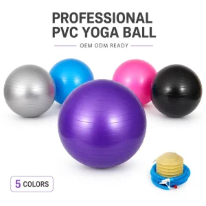 Yoga Balls Custom PVC Yoga Balls 75cm for OEM Logo Printing Anti Burst Pilates Training Commercial Gym and Fitness Brand Supply